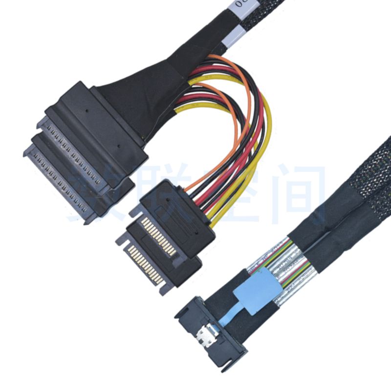 PCIe5.0 MCIOx8 转 2 *U.2 SFF-8639 转接线