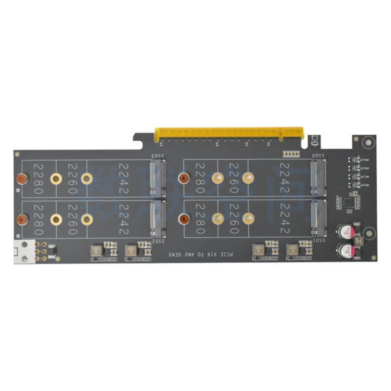 PCIe5.0 x16 转 4 x M.2(Key-M)扩展卡