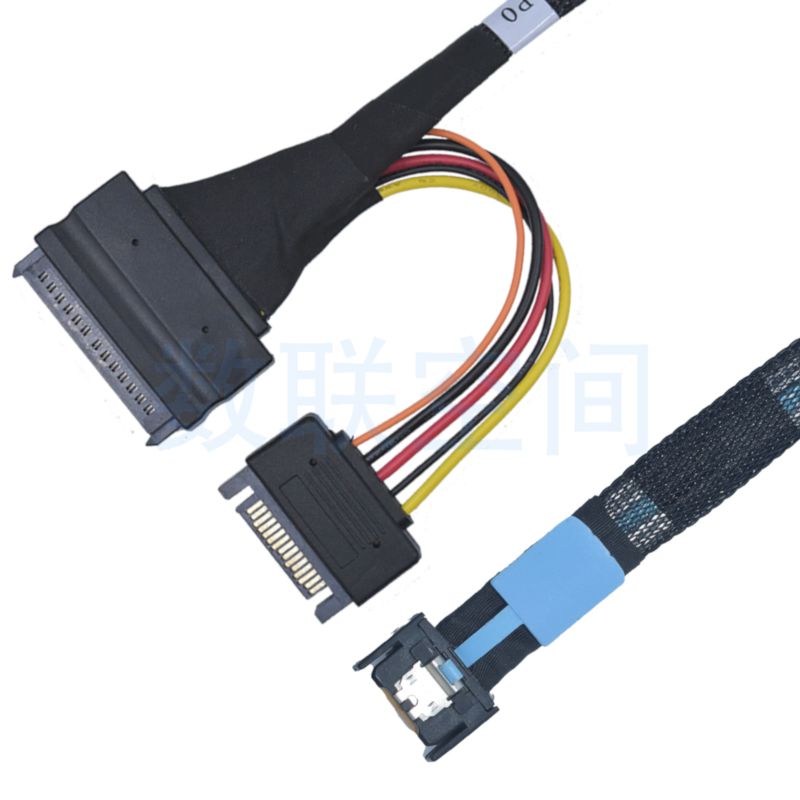 PCIe5.0 MCIO x4 转 SFF-8639 转接线