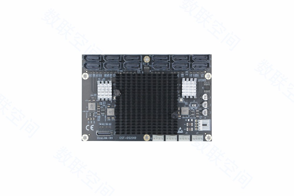 PCIe3.0 OCuLink(SFF-8612)转12*SATA扩展卡