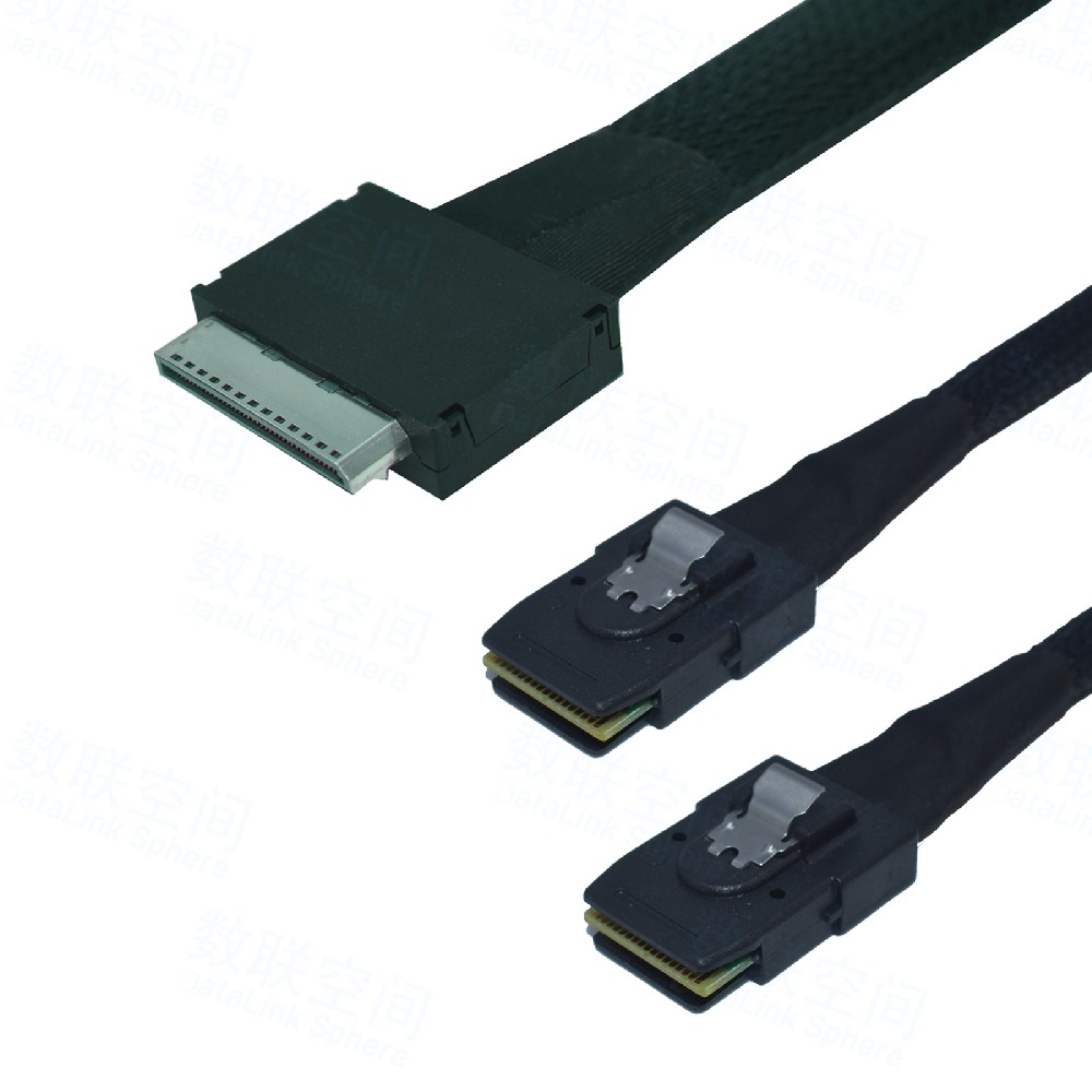 OCuLink(SFF-8611) X8转2*SFF-8087数据线