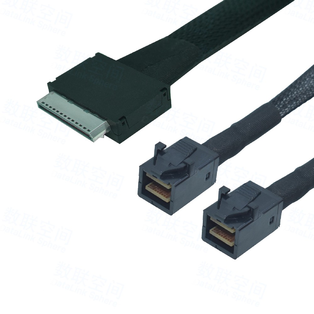 OCuLink(SFF-8611) X8转2*SFF-8643数据线